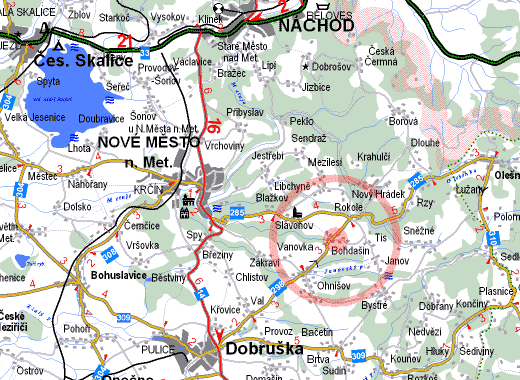 Mapa okolí